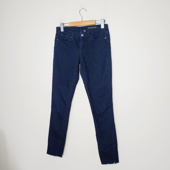 CLUB MONACO Dark Rinse Raw Hem Skinny Jeans - Picture 2 of 12